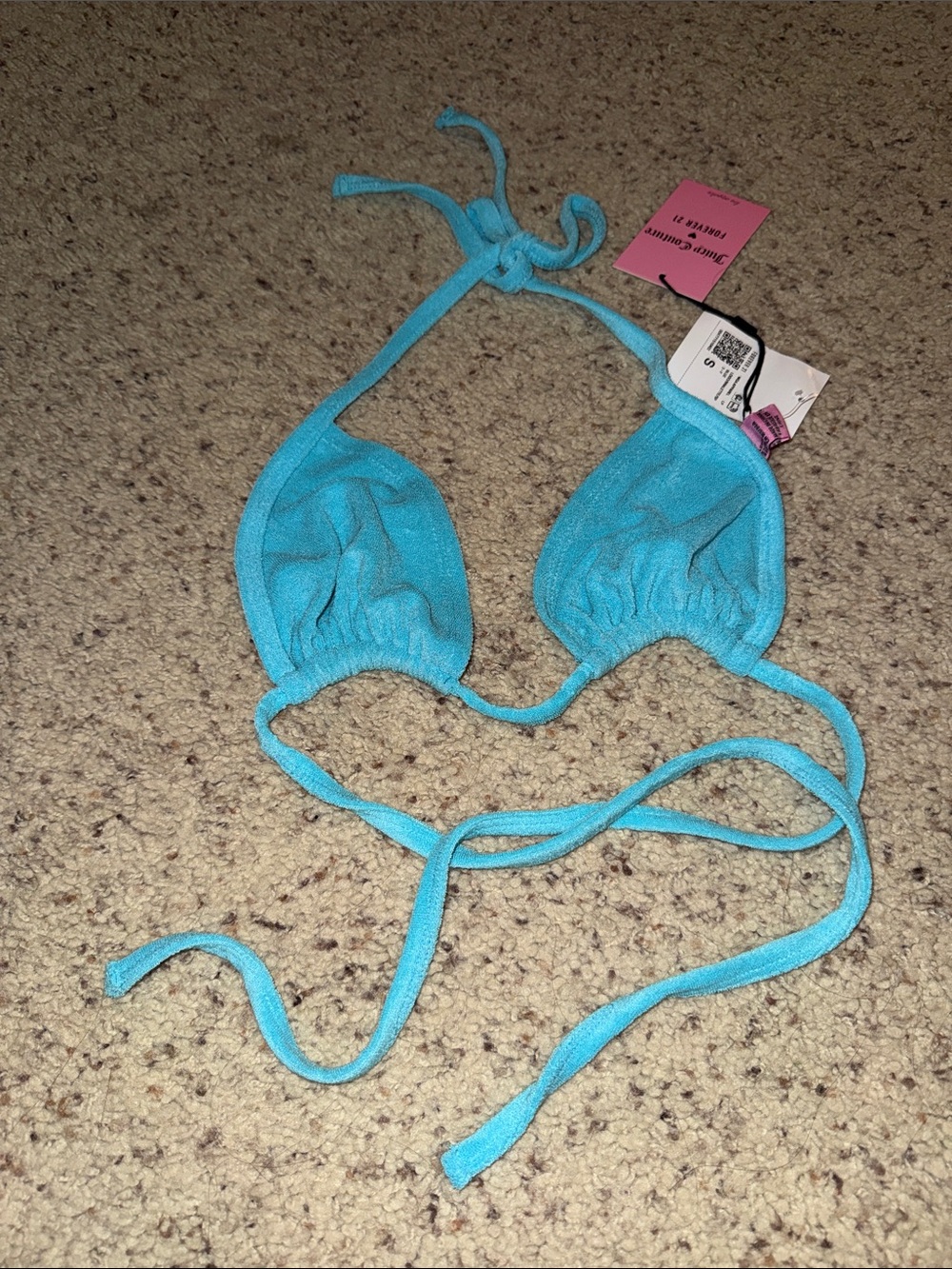 Juicy Couture x Forever 21 Terry Cloth Bikini Top Small Blue